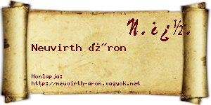 Neuvirth Áron névjegykártya